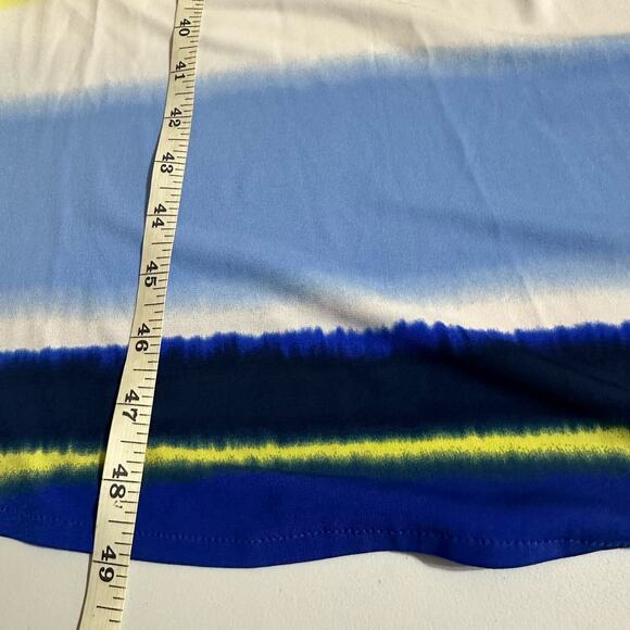 Chicos Dress Women 3 (XL) Blue Striped Sleeveless Blouson Midi Casual Beach Boho - Picture 12 of 13